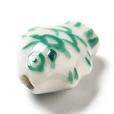 Handmade Printed Porcelain Beads PORC-F005-03F-1