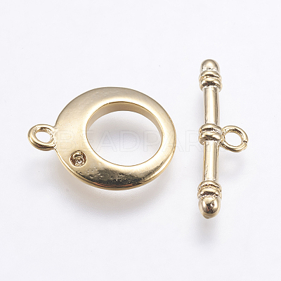 Brass Toggle Clasps KK-G333-14G-NF-1