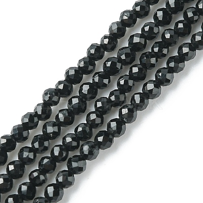 Natural Black Tourmaline Beads Strands X-G-F748-Y01-01-1