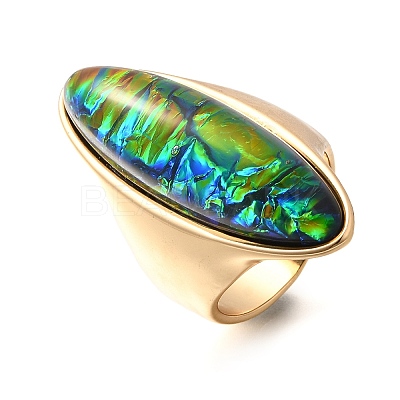Resin Horse Eye Finger Rings LS-RJEW-R006-01G-02-1