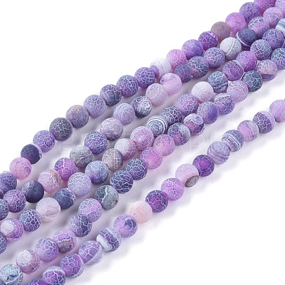 Natural Weathered Agate Beads Strands G-L534-01-6mm-1