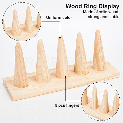 Wood Ring Display Stands ODIS-WH0001-42-1