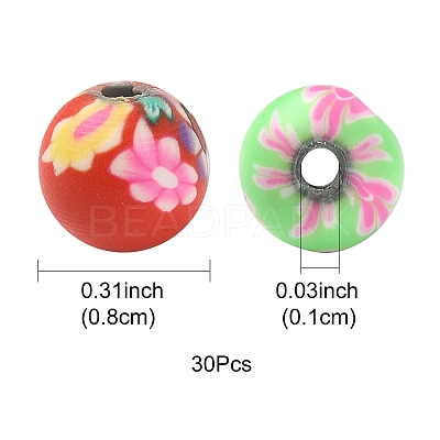 Handmade Polymer Clay Beads CLAY-YW0001-86-1