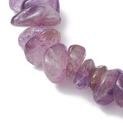 Natural Amethyst Chip Beaded Stretch Bracelets BJEW-JB11133-10-1