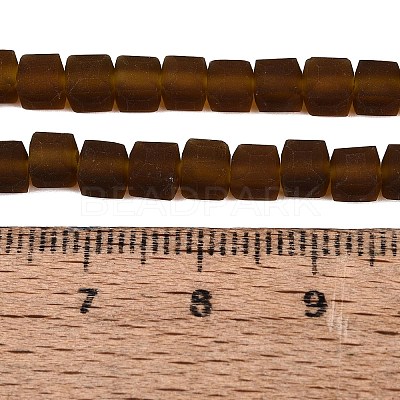 Transparent Frosted Glass Beads Strands GLAA-N072-01A-A19-1