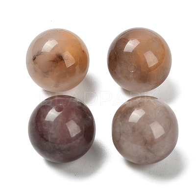Natural Violet Strawberry Quartz Sphere Beads G-G290-07A-1