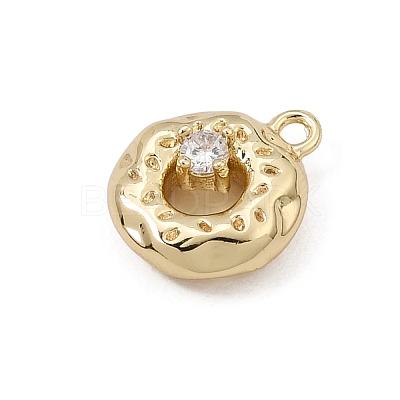 Brass Micro Pave Clear Cubic Zirconia Charms CU-CBA3D76-17G-1