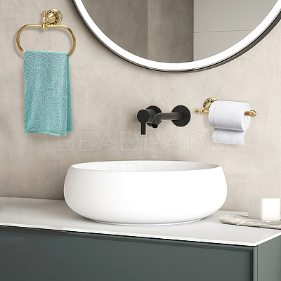 2 Bags 2 Styles Brass Wall Mounted Towel Ring Holder & Toilet Paper Holders Sets AJEW-TW0001-17-1