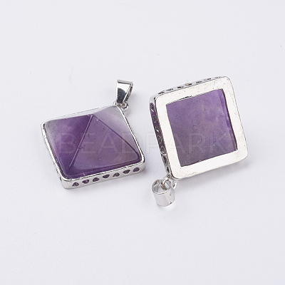 Natural Amethyst Pendants G-E442-02F-1