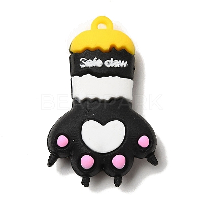 Cat Paw Print PVC Plastic Cartoon Big Pendants PVC-G005-02C-1