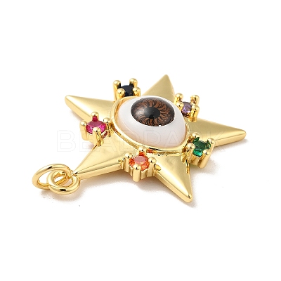 Brass Micro Pave Colorful Cubic Zirconia Pendants ZIRC-E006-05G-02-1