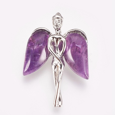 Natural Amethyst Pendants X-KK-G346-02D-1