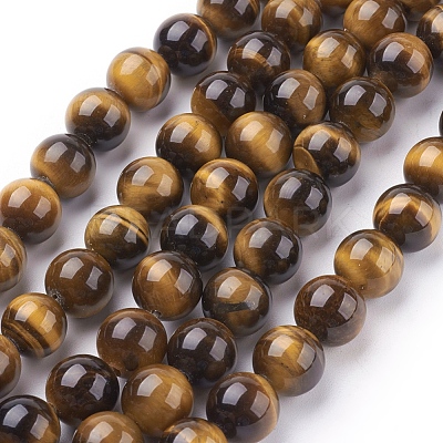 Natural Tiger Eye Beads Strands G-G099-10mm-5-1