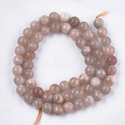 Natural Sunstone Beads Strands X-G-S333-6mm-038-1