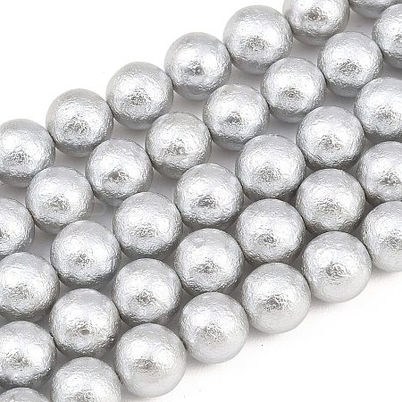 Wrinkle Textured Shell Pearl Beads Strands BSHE-E016-10mm-08-1