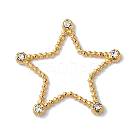 Golden 304 Stainless Steel Rhinestonet Pendants STAS-Q312-02D-G-1