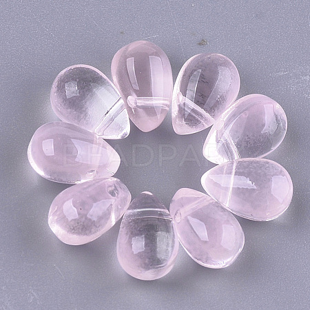 Transparent Spray Painted Glass Charms GLAA-S183-04A-1