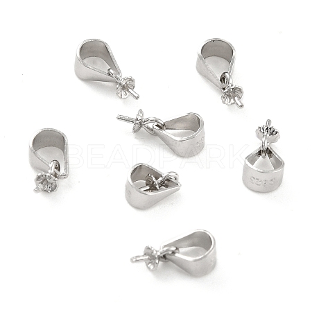 Anti-Tarnish Rhodium Plated 925 Sterling Silver Peg Bails STER-Z001-115P-1