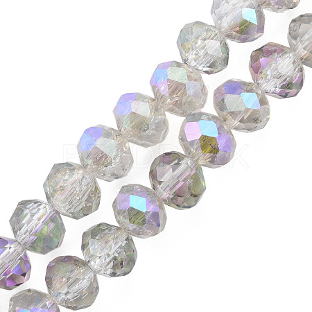 Transparent Crackle Electroplate Glass Beads Strands EGLA-T008-028-A02-1