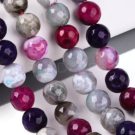 Dyed & Heated Natural Fire Crackle Agate Beads Strands G-N359-01B-11-1