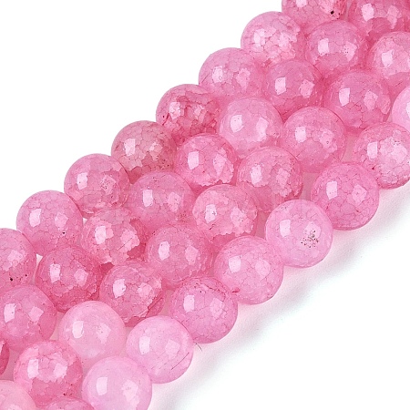 Ombre Effect Dyed Crackle Glass Beads Strands GLAA-Q106-01A-B08-1