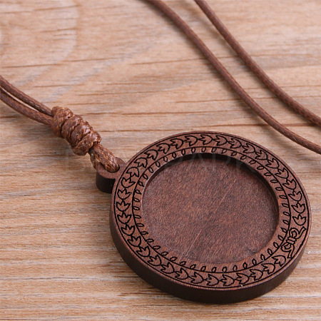 Wood Pendant Cabochons Settings WOOD-H106-26A-01-1