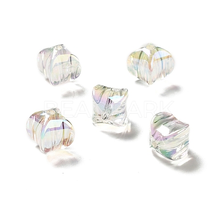 Two Tone UV Plating Rainbow Iridescent Acrylic Beads TACR-D010-04G-1