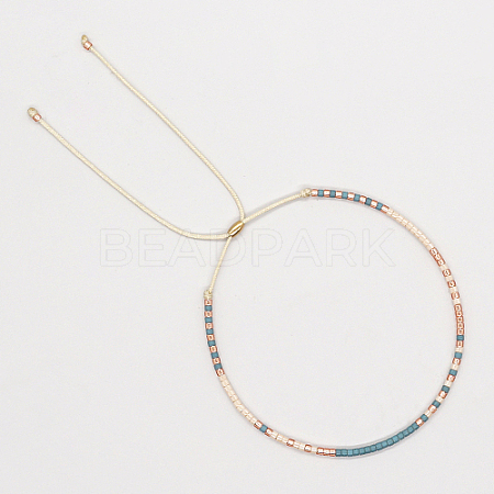 Glass Seed Braided Bead Bracelet CG0646-12-1