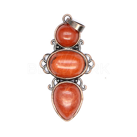 Retro Natural Red Jasper Pendants LS-PW-WG7292F-01-1