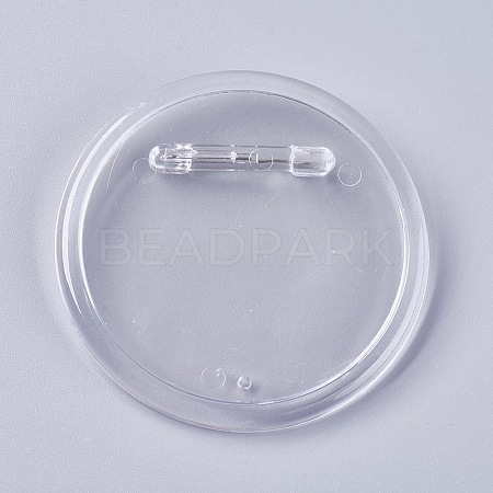 Transparent Acrylic Brooch Cabochon Bezel Settings KY-WH0003-B02-1