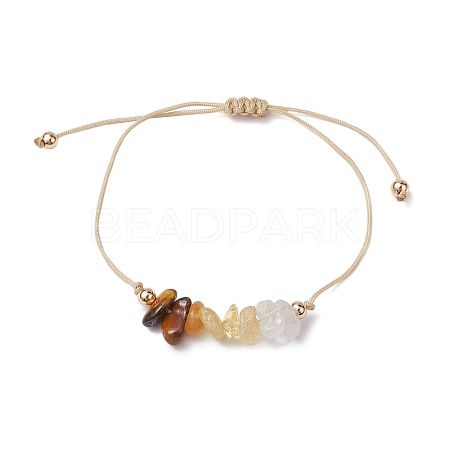 Gemstone Braided Bead Bracelet BJEW-JB11013-06-1