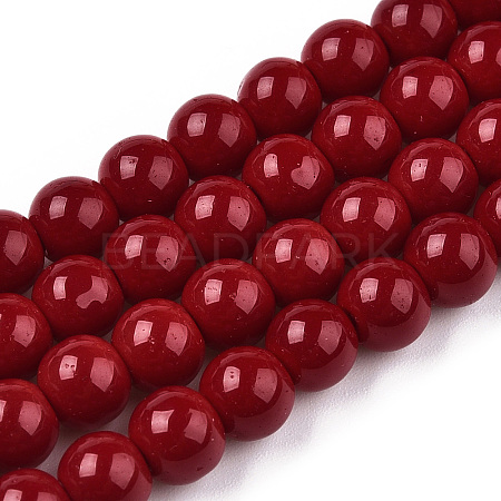Opaque Solid Color Glass Beads Strands GLAA-T032-P6mm-05-1