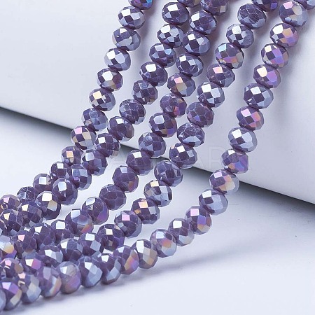 Electroplate Glass Beads Strands EGLA-A034-P3mm-B05-1