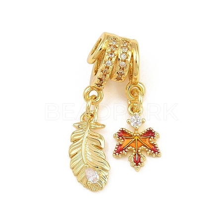 Brass Micro Pave Clear Cubic Zirconia Pendants CU-CBAD306-08G-02-1