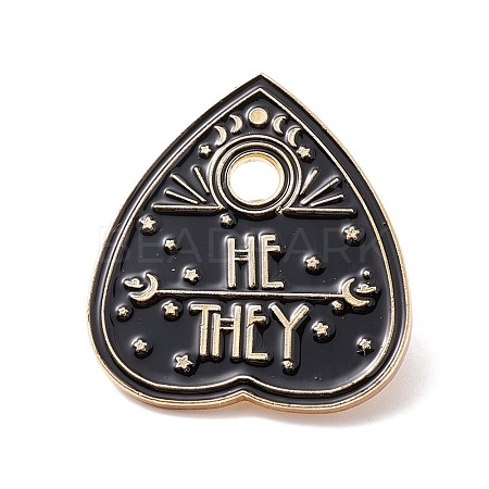 He They Word Enamel Pin JEWB-H007-05G-1
