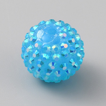 AB Color Plated Acrylic Rhinestone Beads LS-KY-WH0001-039A-1