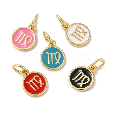 Real 18K Gold Plated Brass Enamel Charms KK-L216-001G-L-1