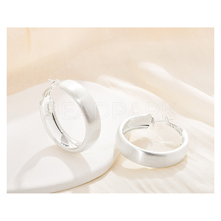 Brass Ring Hoop Earrings for Women LS-EJEW-A121-17B-S-1