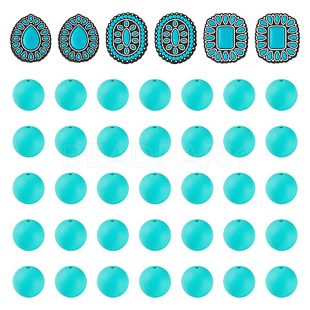 56Pcs 4 Styles Silicone Beads FIND-TA0010-75A-1