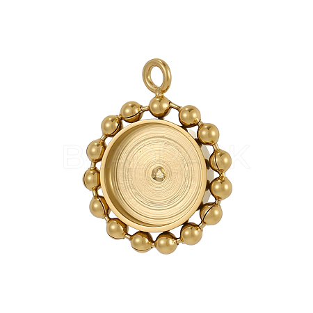 304 Stainless Steel Pendant Cabochon Settings STAS-OY009-05G-1