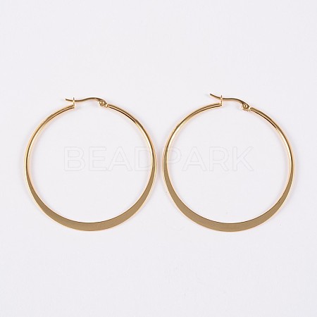 304 Stainless Steel Hoop Earrings X-EJEW-P040-20-B-1