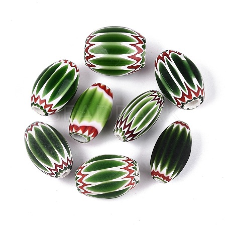 Handmade Millefiori Glass Barrel Beads LA-N002-32C-1