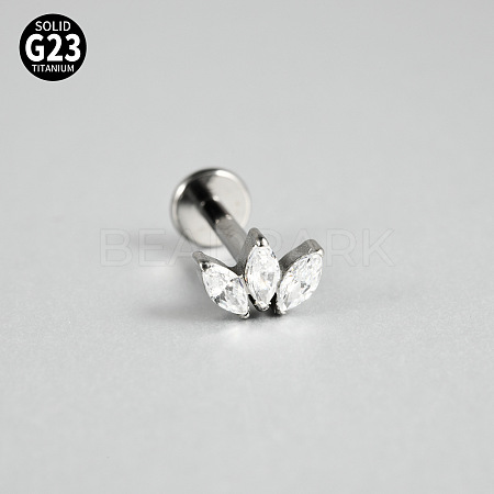 G23 Titanium Micro Pave Cubic Zirconia Cartilage Earrings WG0CACB-03-1