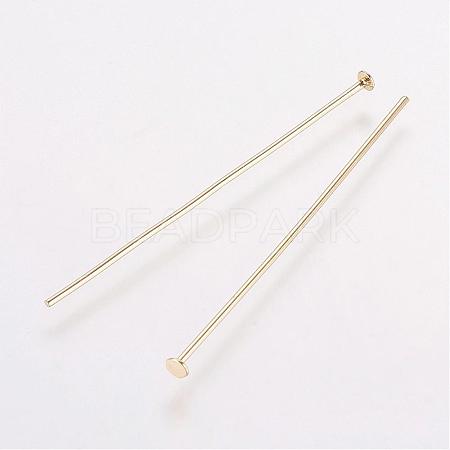 Rack Plating Brass Flat Head Pins KK-E680-02-0.8x35mm-G-1