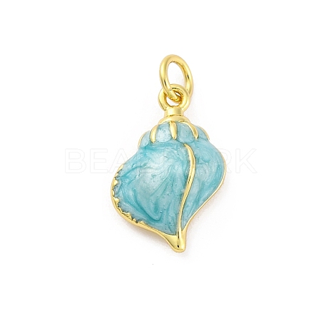 Brass Enamel Pendants KK-U066-19G-1