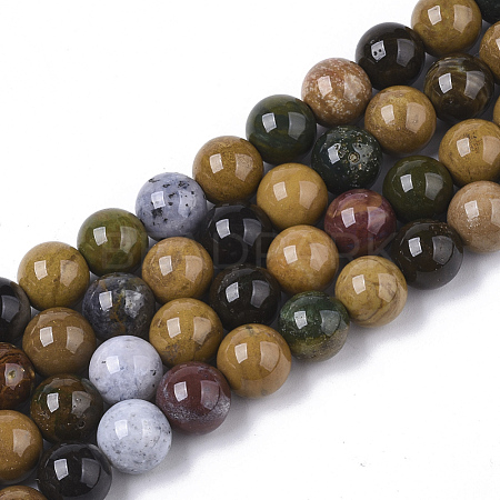 Natural Ocean Jasper Beads Strands G-S150-56-8mm-1