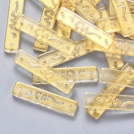 Transparent Spray Painted Glass Links connectors GLAA-S190-008A-01-1
