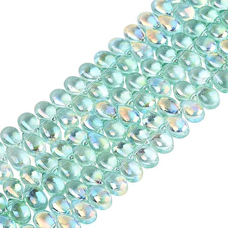 Electroplate Transparent Glass Beads Strands EGLA-N057-01A-03-1