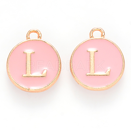 Golden Plated Alloy Enamel Charms X-ENAM-S118-07L-1
