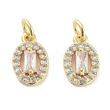 Brass Micro Pave Cubic Zirconia Charms KK-C051-04G-04-1